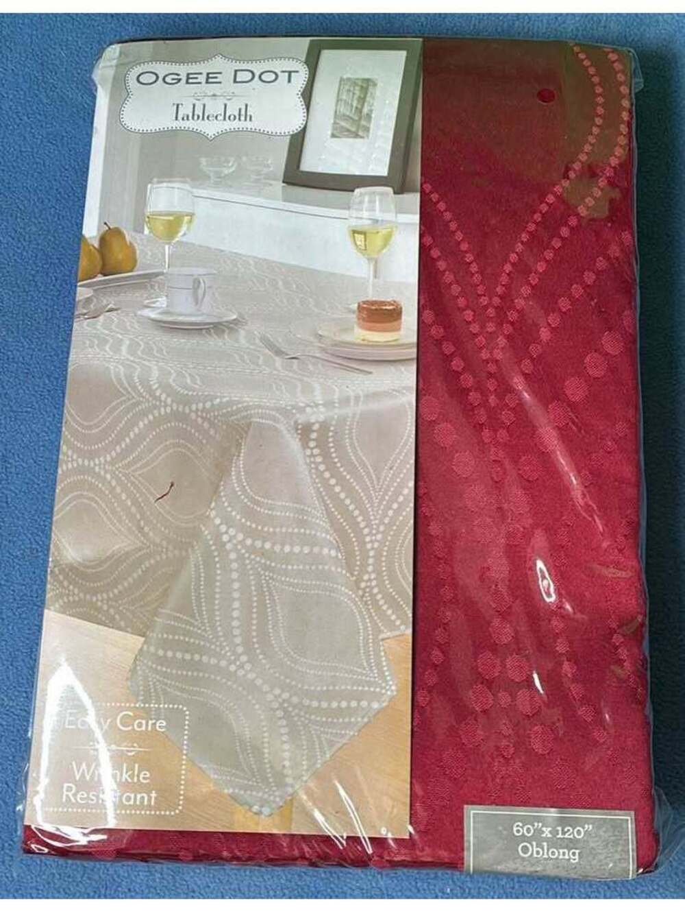 Benson Mills Ogee Dot Tablecloth 60" x 120" Cranberry